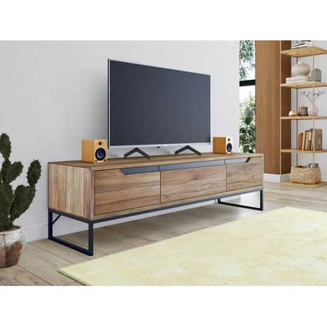 Meuble tv en bois de chêne huilé PALERME (1/5)