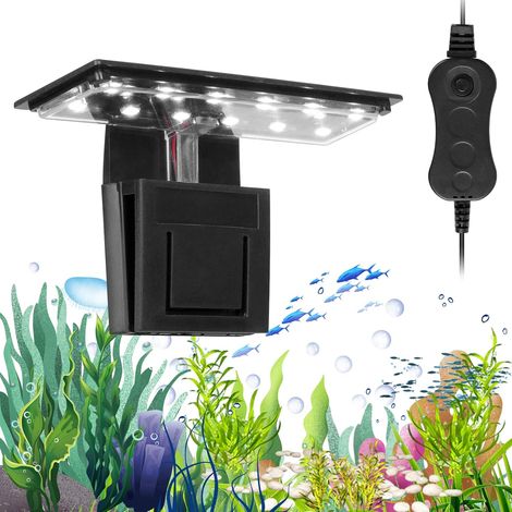 Lampe pour aquarium, 5 W, lumière blanche, avec pince, 12 LED (1/5)