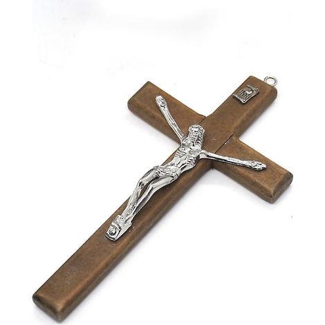 Croix crucifix murale en bois Niuniu, laiton, lot de 2, marron (1/4)