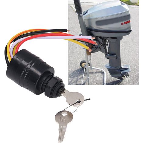 Zündschalter für Marinefahrzeuge mit 2 Schlüsseln und 6-adrigem Stecker für Mercury Mariner Außenbordmotor-Steuerbox 87-17009A2 (A6629) (1/5)