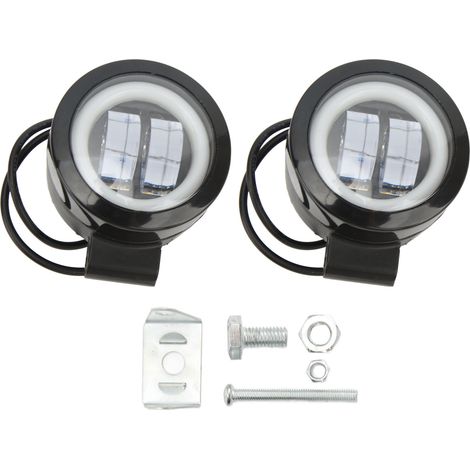 Phares antibrouillard à LED 20 W 6500 K pour motos, camions, SUV, quads et éclairage architectural, avec feux de jour et projecteurs auxiliaires. Ouverture jaune. (1/3)