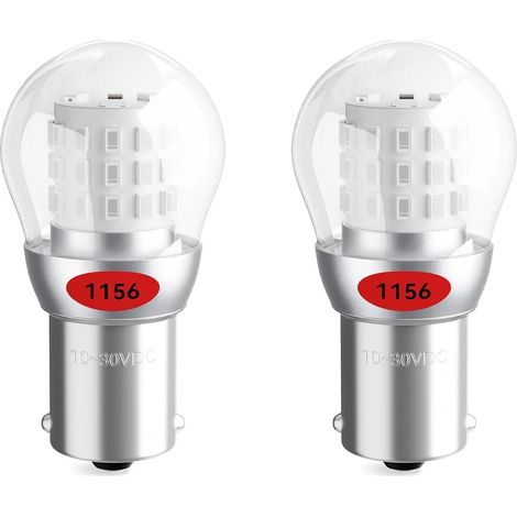 P21W 1156 BA15S Ampoules LED, 1141 1003 7506 1073 Ampoule Voiture 12-24V Rouge LED 3014 39 SMD Ampoule pour Feux de Stop, Feu Arrière (Lot de 2) (1/5)