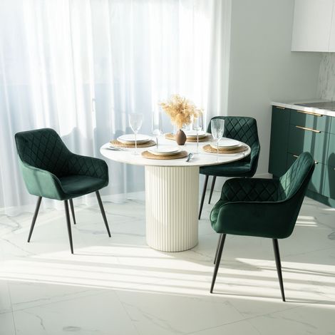 Silla de terciopelo verde oscuro de La Habana (1/4)