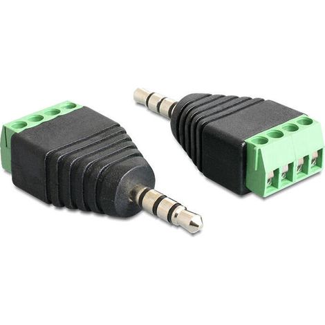 Delock adaptador estereo jack 3,5 mm macho  terminal block 4 pines