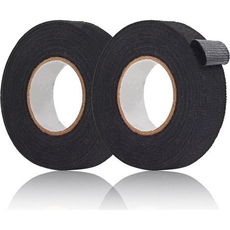 schwarzes Klebeband für Kfz-Kabelbäume, selbstklebendes Gewebe, Textilband, Isolierband, schwarz, für Kfz-Kabelbäume (19 mm x 15 m) (1/5)