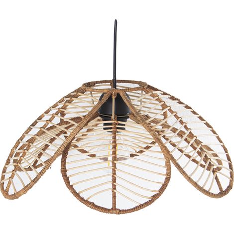 Plafonnier en Rotin Naturel +99271, 1Xe27, 1X40W °40X19, Câble Noir : 73 Cm (1/5)