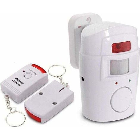 Alarme Sirène sans Fil Sécurité Infrarouge IR PIR Capteur Détecteur de Mouvement 2 télécommande pour Maison Domestique Camping Car Garage (1/4)