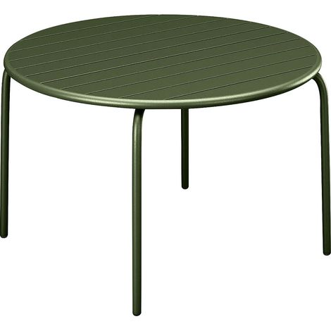 Table de jardin ronde D.130 cm en métal - Kaki -  MIRMANDE de MYLIA