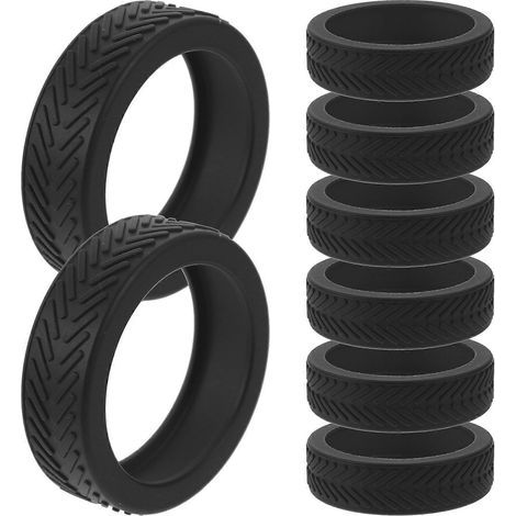 Lot de 8 protections de roulettes en caoutchouc pour valises et bagages de voyage (1/4)