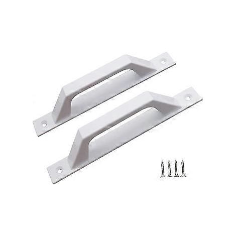 Küchentürgriff aus Kunststoff und Glas, montiert aus Aluminiumlegierung (D weiß)