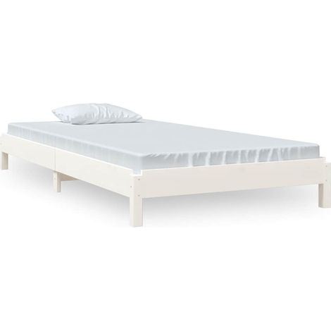 Maison Exclusive - Lit empilable sans matelas blanc 90x190 cm bois de pin massif (1/5)