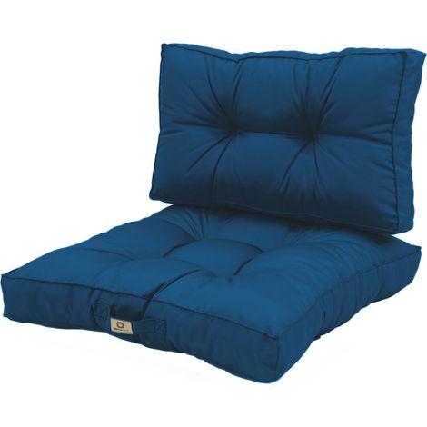 Coussins pour salon de jardin capitonné 50x50cm Bleu petrole