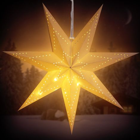 Stella di natale a led carta color crema 60 cm 7 braccia 223009810 (1/5)