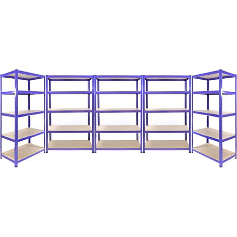 Monster Racking - 2 Scaffali 90cm e 3 Scaffali 120cm Q-Rax In Acciaio Senza Bulloni Blu