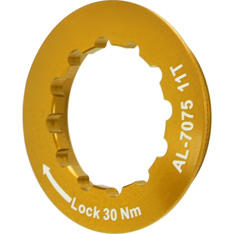 Bague de verrouillage de roue libre à clip en alliage d'aluminium (dorée) adaptée aux composants de VTT pour la pratique du VTT en extérieur. (1/5)