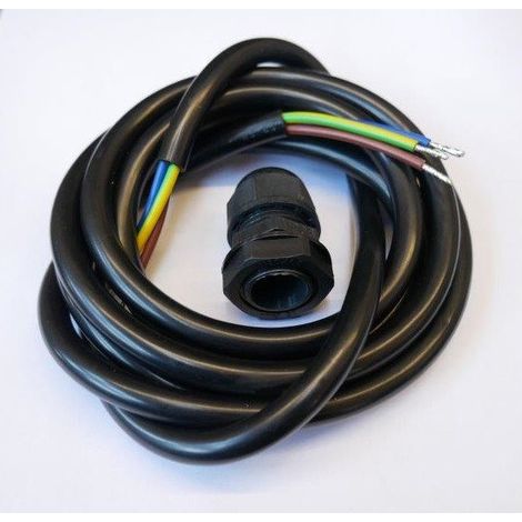 Câble d'alimentation souple noir longueur 2m H07RNF 3G1 avec presse-étoupe pour luminaire en ligne Shopline BE-LED