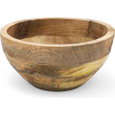 Mango Deko Schale natur - 20 cm - Holz Obst Teller rund