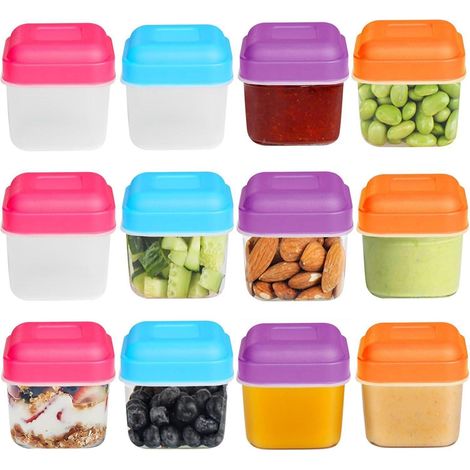 12er Set 100ml Aufbewahrungsdosen mit Deckel, Plastik, BPA-frei (1/5)