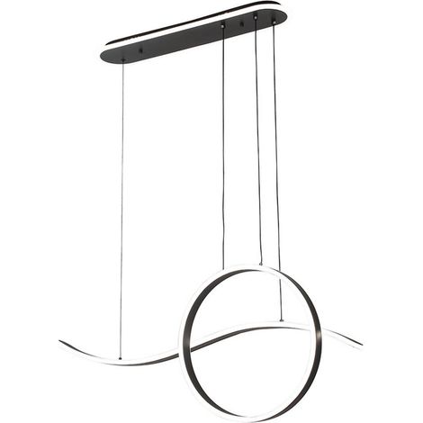 Suspension Style noire 205 W 17940 lm 3000–6000 K 100 x 15 cm, éclairage d'ambiance avec télécommande (1/2)