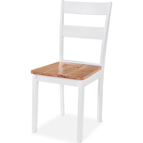 Maison Exclusive - Sedie da Pranzo 6 pz Bianche in Legno Massello di Hevea (1/5)