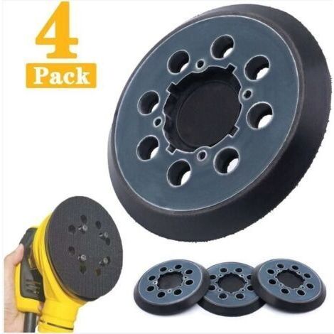 Lot de 4 Patins de ponçage 8 trous pour ponceuse orbitale DWE6423、DWE6421、DCW210B 125 mm (1/4)