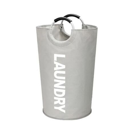 Panier a linge sale en tissu gris 82L - Panier Corbeille a linge pliable à poignée - Panier à linge sale pliable - Sac Paniere a linge sale pliable - Panière Sac Bac à linge sale pliable (1/5)