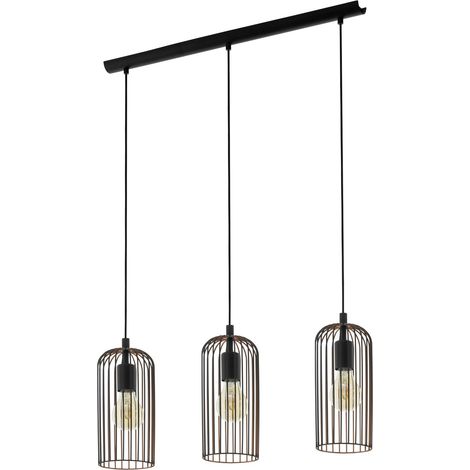 Suspension luminaire Roccamena à 3 lampes, lustre suspendu vintage (1/5)