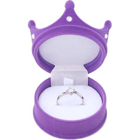 Boîte à bijoux vintage personnalisable pour rangement de colliers et boucles d'oreilles - Couleur violette (1/5)