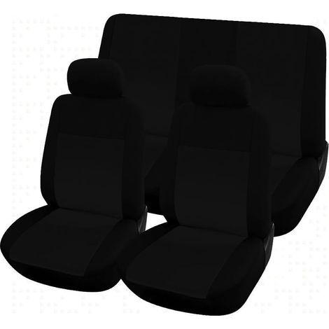 Set of 6 Universal Seat Covers, Elastic Synthetic Fabric, Headrest Covers Included, Front and Rear Car Protection (1/5)