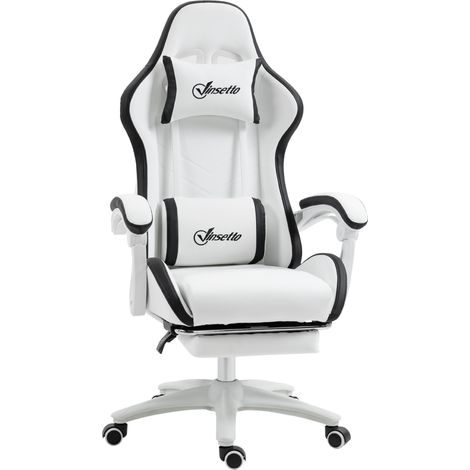 Chaise de bureau gaming inclinable réglable TITTO blanche et grise (1/5)