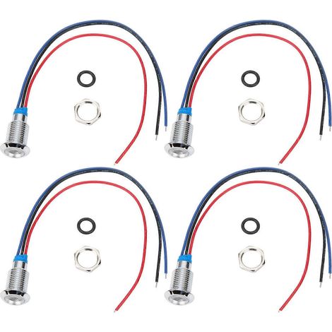 jeux de LED rondes précâblées étanches bicolores, voyant indicateur à anode commune, 10 mm, 1224 V (rouge et bleu) (1/4)
