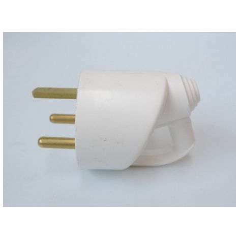 Fiche Blanche 20A 2P+T Sortie droite avec anneau de traction L'EBENOID 022578