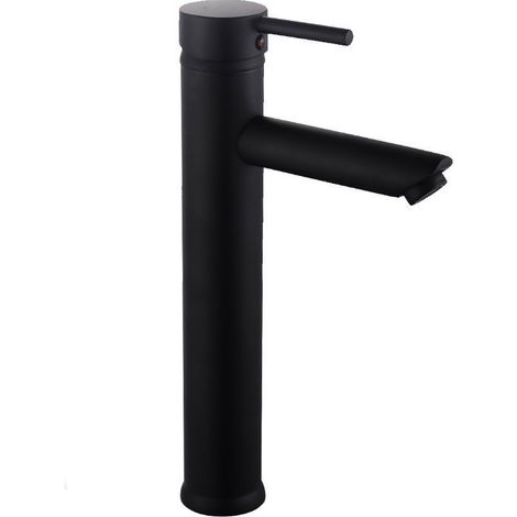 Rubinetto per bagno ultra moderno nero opaco miscelatore orientabile per lavabo a canna alta (1/4)