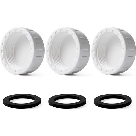 Lot de 3 bouchons d'obturation pour machine à laver, bouchons d'obturation d'évier de 40 mm, bouchons de tuyau d'évacuation avec filetage femelle pour sceller les joints et les extrémités des tuyaux (1/5)