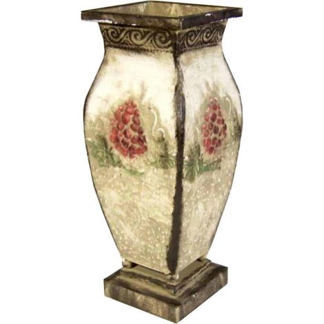 Vase aus Metall, handbemalt, 35 x 13 cm (1/2)