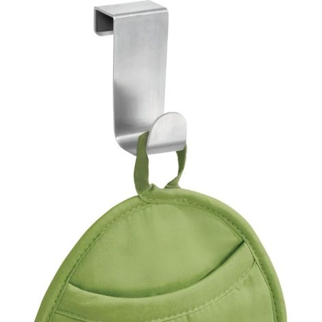 Gancio portasciugamani senza foratura, piccolo gancio per porta in acciaio inox, argento, 10 pezzi (1/4)