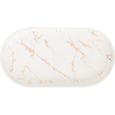 Plateau de rangement pour articles de salle de bain à motif marbre, plateau à bijoux-19.5X10.8CM-Green