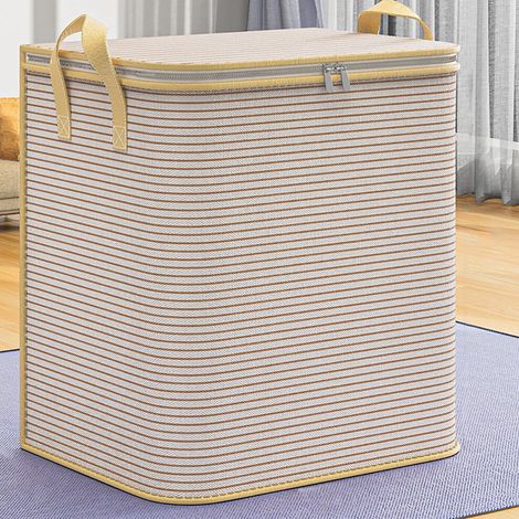 Bolsa grande para guardar mantas, gruesa y resistente, con cremallera y asas reforzadas, que puede utilizarse como organizador de armario y bolsa para guardar ropa de cama.