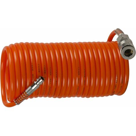 TUBO ARIA COMPRESSA SPIRALE FLESSIBILE PER COMPRESSORE 15 METRI RACCORDO