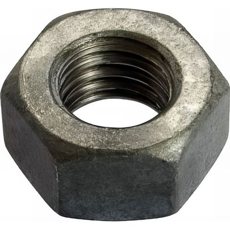 50 écrous HU classe 8 DIN934 acier galva D16 mm