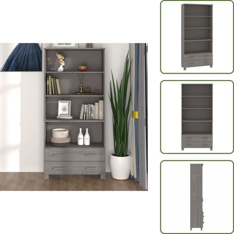 Buffet HAMAR Bois massif de pin Gris clair - Buffet En Bois - Meuble De Rangement - Mobilier De Salon - Commode - Armoire (1/5)