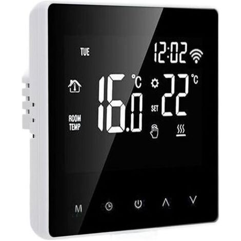 Termostato Collegato alla Parete, ME81H AC 230V Wi-fi Termostato Intelligente, LCD Termostato Termostato Intelligente di Riscaldamento a pavimento((16A, Bianco, in Bianco e nero Press) (1/5)