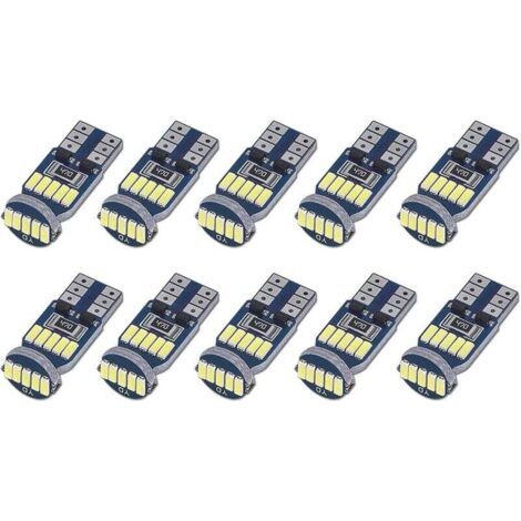 10 T10 W5W LED-Lampen, Canbus-kompatibel 15 SMD 4014 LED-Lampen für Autos, 194 168 2825, 6000K Weiß, für Innenbeleuchtung, Kofferraumbeleuchtung, Kennzeichenbeleuchtung, Parkleuchten, 12V DC