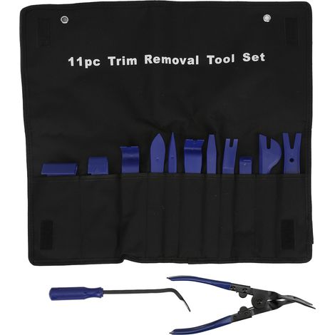Kit de 13 outils de démontage de garniture auto bleu, avec sac en tissu Oxford, accessoires de réparation automobile (1/5)