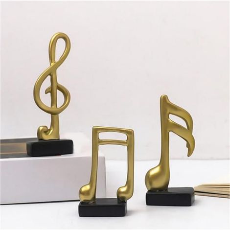3 Pièces Décor de Note de Musique, Cadeaux Figurine Musicale Sculpture de Statue Moderne, Pièce Maîtresse de Table Artisanat Arts (1/5)