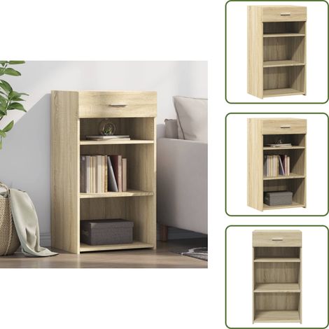 The Living Store Sideboard Sonoma-Eiche 50x42,5x93 cm Holzwerkstoff - Schreibtisch - Wohnzimmermöbel - Sideboard - Regal - Holz Sideboard (1/5)