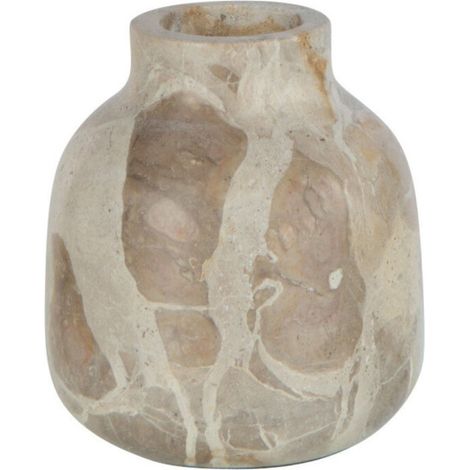 Vase Bouteille Déco "Marbre" 10cm Beige (1/3)