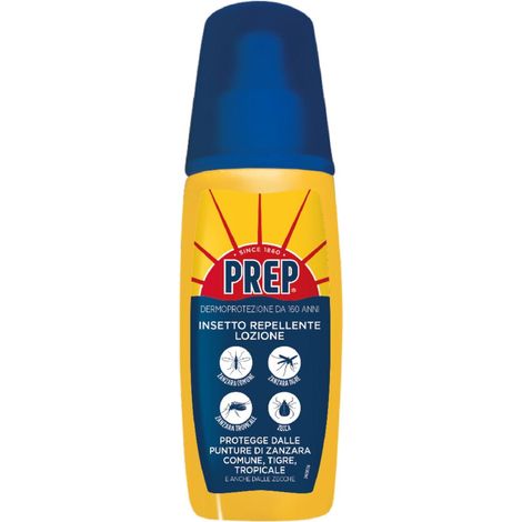 Prep, Insetto-Repellente Lozione, Lozione Antipuntura Pronta all'Uso, Protegge dalle Punture di Zanzara Comune, Tigre, Tropicale, Zecche, 100ml