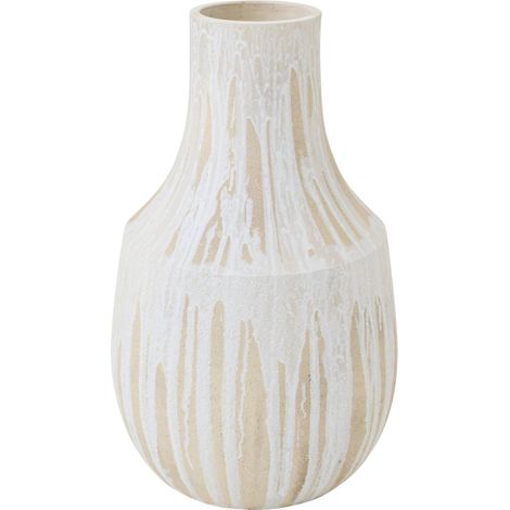 Vase en poterie blanc et beige clair - blanc et beige clair (1/3)