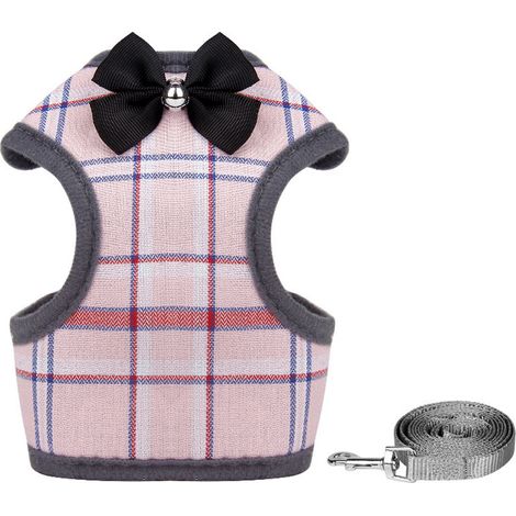 1 Harnais et laisse pour chat, anti-fugue, rembourrage maille douce, dos ajustable, promenade (1/5)